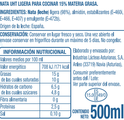 Nata cocina brik Alipende 500 ml