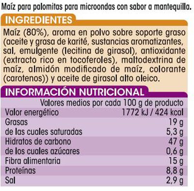 Palomitas mantequilla microondas s/gluten Alipende pack 3