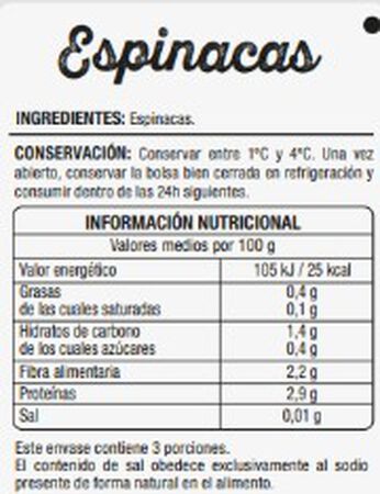 Espinaca bolsa Alipende 300g