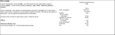 Pan cristal Méndez 120g