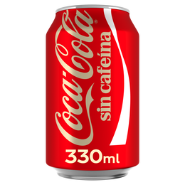Refresco de cola sin cafeína COCA COLA, lata 33 cl