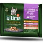 Comida húmeda gato Ultima Fit & Delicious carne pack 4