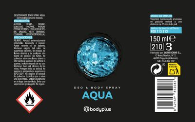 Desodorante y Body Spray Bodyplus 150 ml Aqua