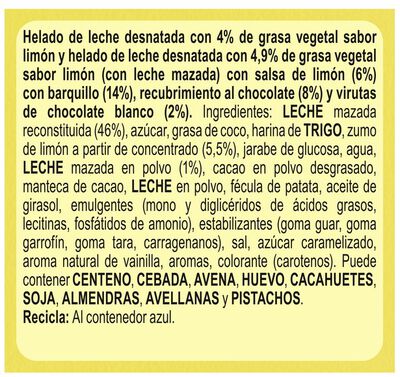Helado cornetto frigo con sabor a lim&oacute;n pack de 4 unidades