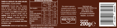 Turr&oacute;n de chocolate negro crujiente Alipende 200g