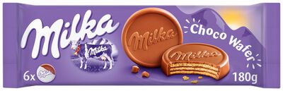 Galleta de barquillo choco wafer cubierto de Milka 180g