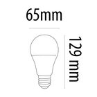 Bombilla Led esf&eacute;rica e27 pl&aacute;stico TM a65 15W c&aacute;lida