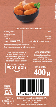 Mini croquetas Alipende 400g jam&oacute;n ib&eacute;rico