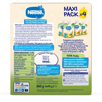 Pouch Nestlé 4 frutas desde 4meses pack 4