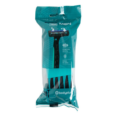 Maquina Desechable Hombre Mango De Goma 2H Bodyplus 10 Unidades