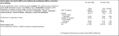 Chocolate con leche Ferrero Rocher 90g