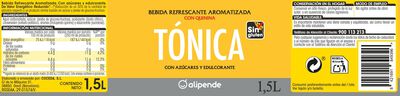 Refresco t&oacute;nica Alipende botella 1,5l con quinina