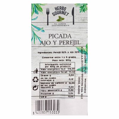 Ajo y perejil picado Herbs Gourmet 100g