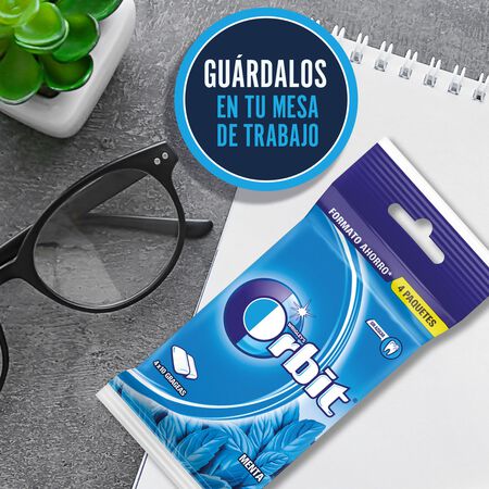 Chicles menta sin azúcar Orbit pack 4
