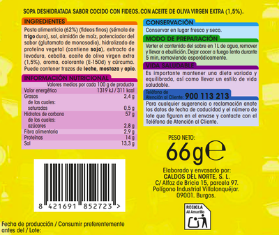 Sopa de cocido con fideos Alipende 66g