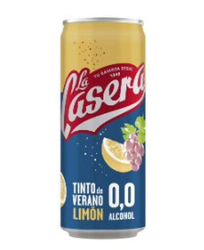 Tinto de verano sin alcohol La Casera 33cl lata limón