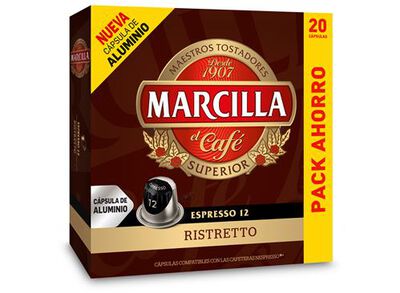 Café espresso ristretto intensidad 12 Marcilla 20 cáps