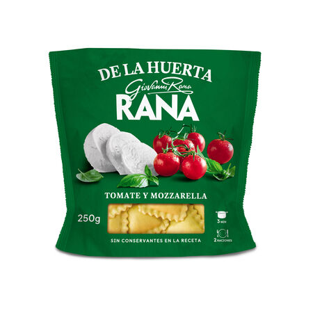 Pasta fresca Ravioli de la huerta Rana 250g relleno de tomate y mozzarella
