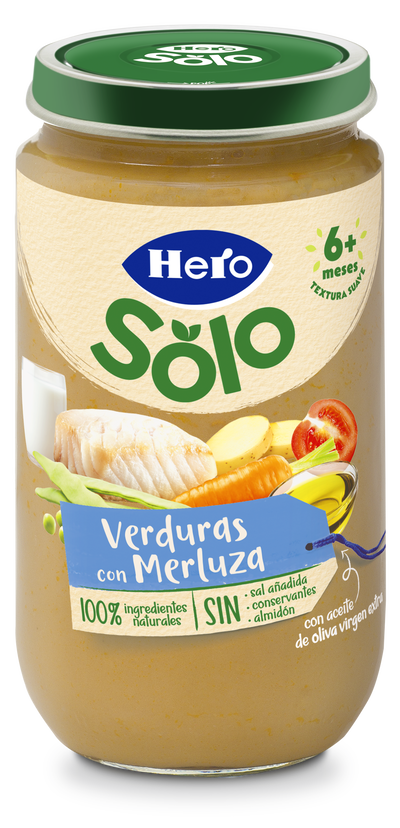 Tarro Hero Solo verdura merluza desde 8meses 235g