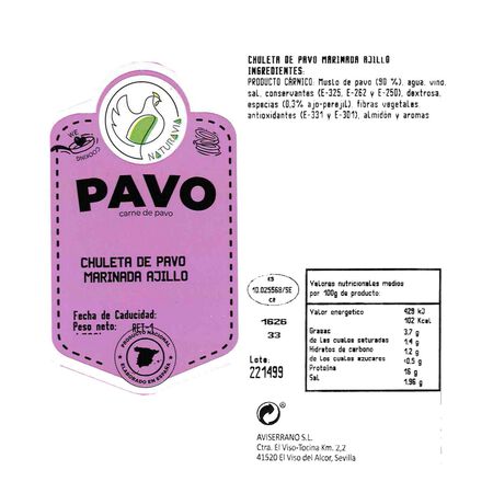 Chuletas de pavo al ajillo