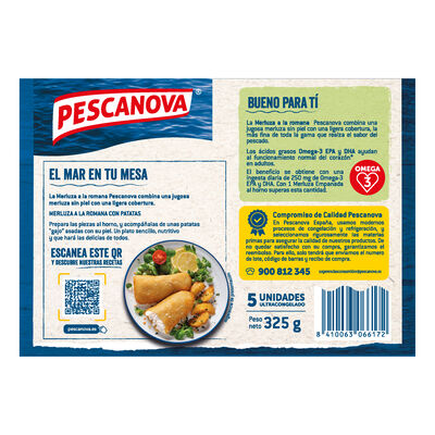 Lomos merluza Pescanova 325g romana