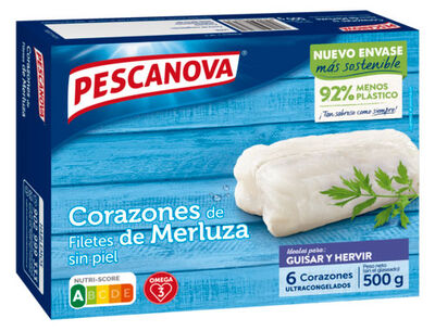 Coraz&oacute;n filete merluza Pescanova 500g sin piel