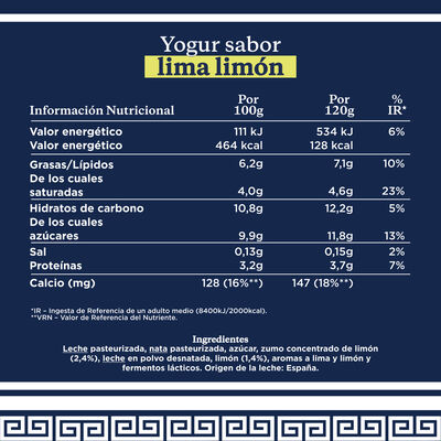 Yogur estilo griego Danone pack 4 lima lim&oacute;n