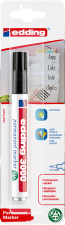 Rotulador permanente negro 3000 Edding 1 ud