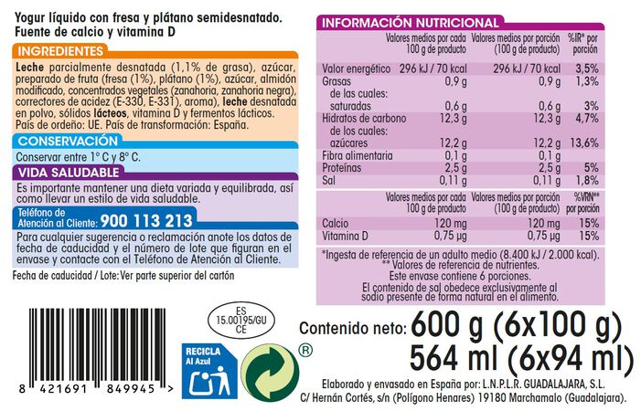 Petit líquido Alipende pack 6 fresa y plátano