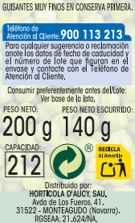 Guisantes muy finos categoria primera Alipende pack 3