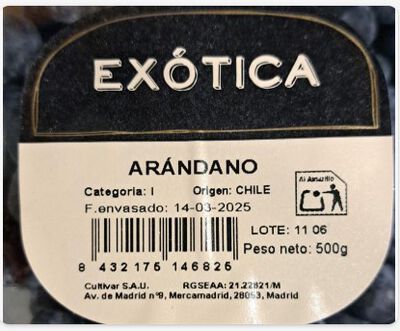 Ar&aacute;ndano bandeja 500g