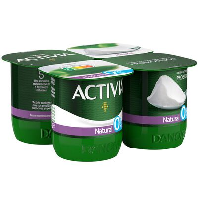 Bífidus probiótico Activia 0% pack 4 natural