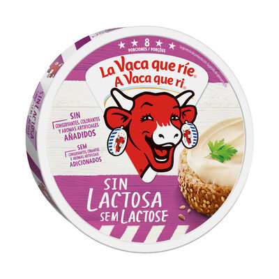 Queso Vaca que rie Natural Sin lactosa porciones pack 8 unidades