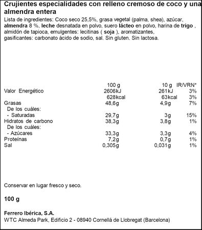Bomb&oacute;n coraz&oacute;n con coco y almendra Raffaello 100g