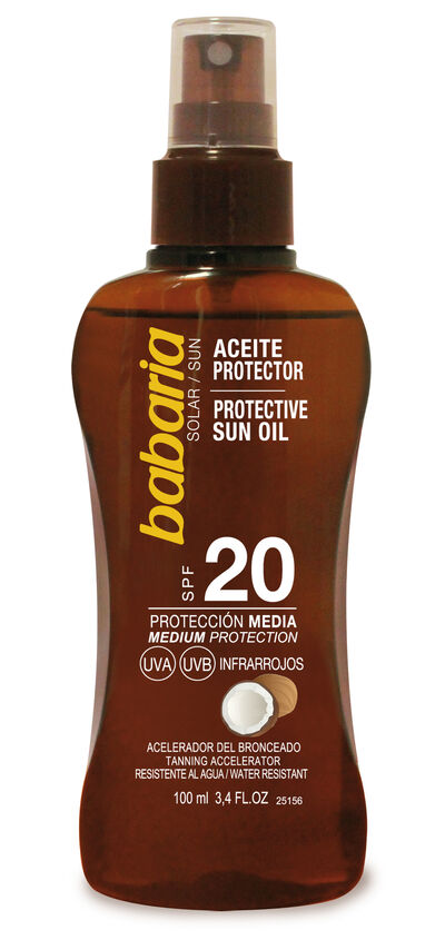 Aceite protector SPF 20 Babaria Protecci&oacute;n media