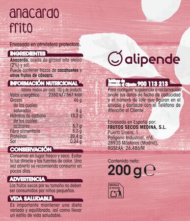 Anacardo frito Alipende 200g