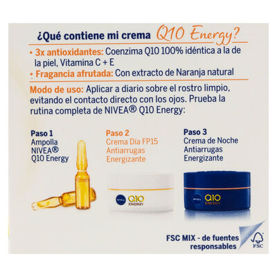 Crema facial de d&iacute;a Nivea Q10 50ml energy antiarrugas