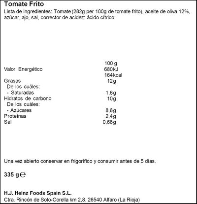 Tomate frito sin gluten receta artesana Orlando 335g