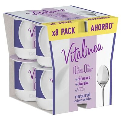 Yogur desnatado Vitalinea pack 8 edulcorado
