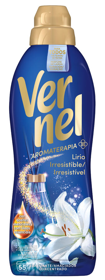 Suavizante con aroma lirio irresistible Vernel 55 lavados