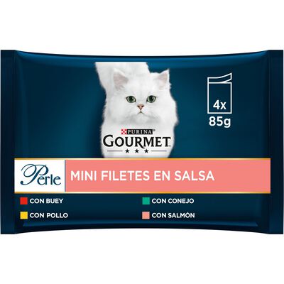 Comida h&uacute;meda gato Purina pack 4