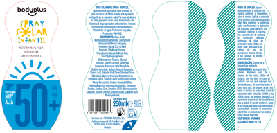 Crema solar infantil pistola Bodyplus 250ml FP50