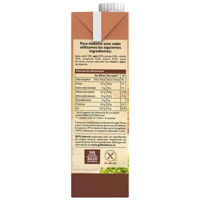 Caldo casero Gallina Blanca 1l pollo 100% natural