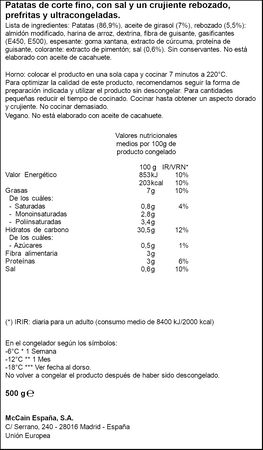 Patatas McCain 500g Forno Express