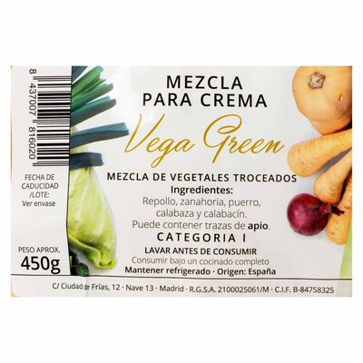 Mezcla de vegetales troceados para crema 450g