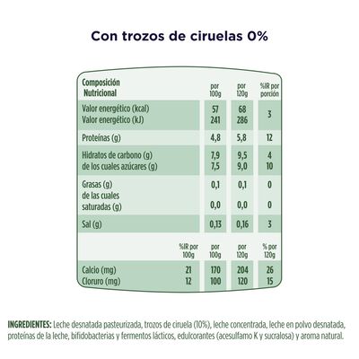 Bífidus probiótico Activia 0% pack 4 ciruelas