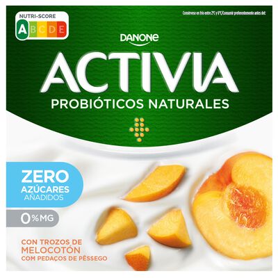Bífidus probiótico Activia 0% pack 4 melocotón