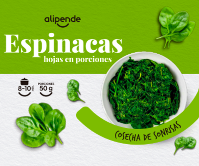 Espinacas en hoja Alipende 1kg en porciones
