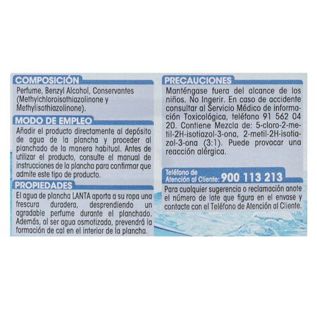 Agua de plancha Lanta 1,5l