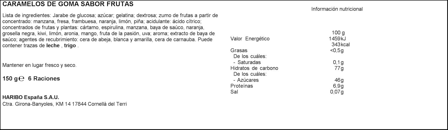 Golosinas Haribo 150g ositos de oro